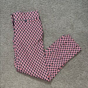 Ann Taylor Loft Riviera Chic Coral Pink Patterned Women's Cropped Pants